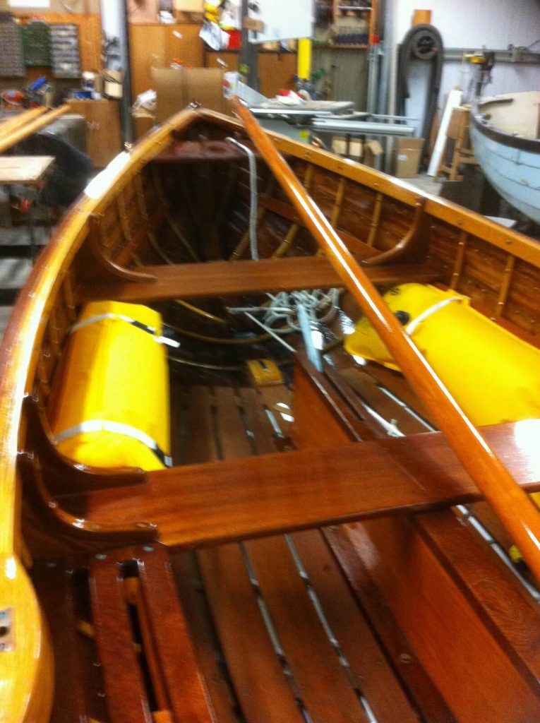 New mast partner in bow with new forward thwart fitted